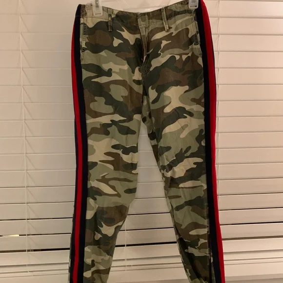 Striped Pants Mother Camo Pants Mother Camouflage Pants With Navy
